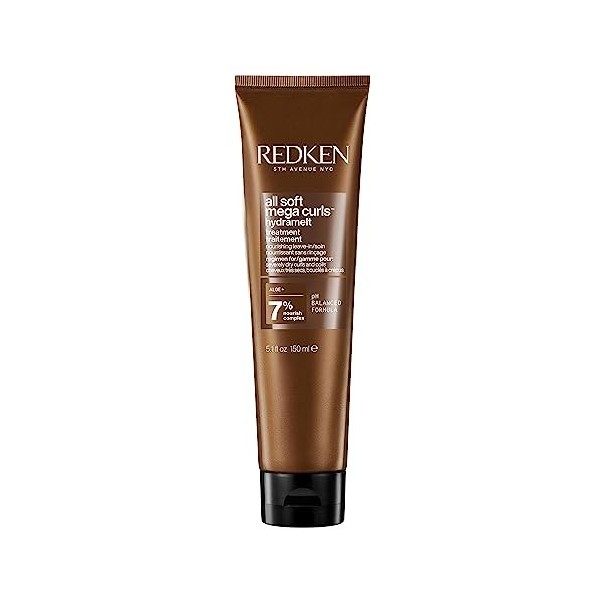 Redken, Soin Nourrissant & Hydratant Sans Rinçage, Pour Cheveux Très Secs, Bouclés à Crépus, À lAloe Vera, All Soft Mega Cur