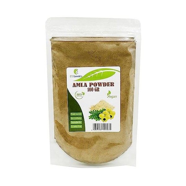 Amla poudre - 100 gr - lutte contre la chute des cheveux, les pellicules et le vieillissement prématuré