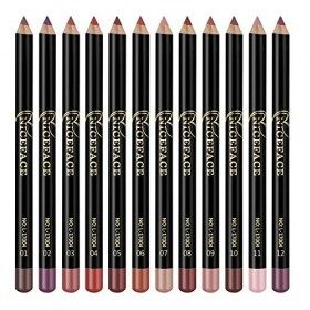 Minkissy 12 pcs crayon à lèvres mate crayons contour des lèvres formant crayon imperméable à leau de longue durée maquillage