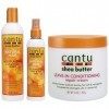 Cantu Crème activatrice de boucles au beurre de karité et huile de noix de coco - Brume de brillance et de fixation et crème 