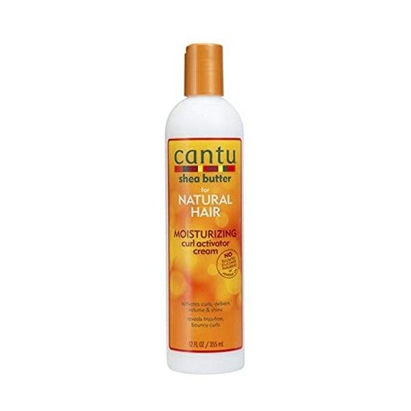 Cantu Crème activatrice de boucles au beurre de karité et huile de noix de coco - Brume de brillance et de fixation et crème 