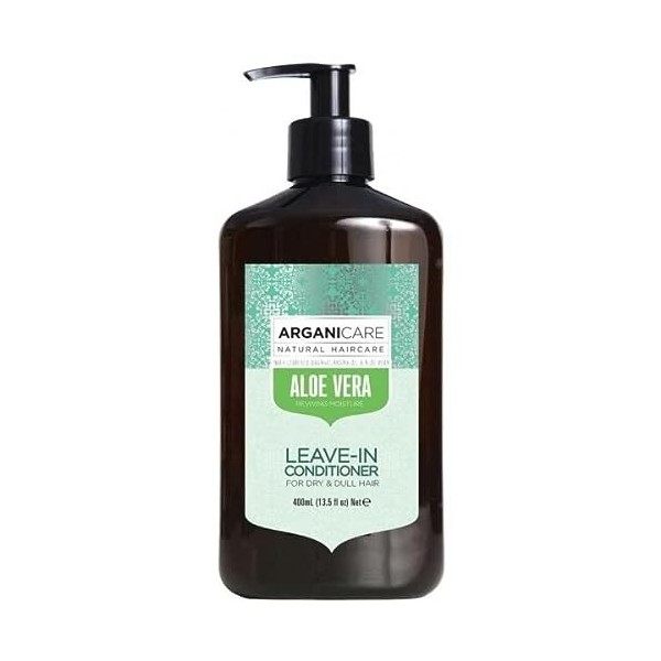 Arganicare Soin Hydratant Sans Rinçage à lAloe Vera - Soin Cheveux secs et déshydratés - Flacon 400 ml