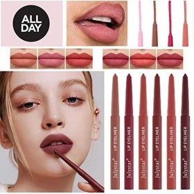 Richolyn Crayon À Lèvres, 6PCS Crayon À Lèvres Imperméable, Crayon À Lèvres Mat De Maquillage, Contour des Lèvres Et Lèvres P