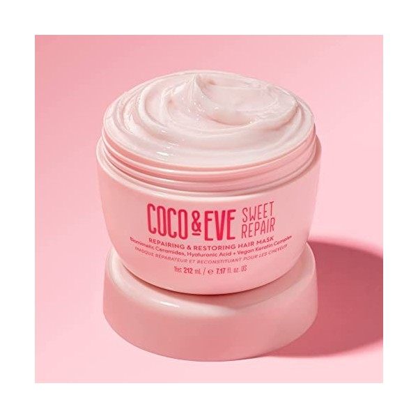 Coco & Eve Sweet Repair Masque capillaire. Mélange de céramides biomimétiques, d’acide hyaluronique, kératine végétalienne. R