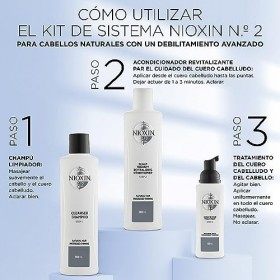 Nioxin System 2 - Shampoing chute avancée des cheveux pour plus de volume - Cheveux naturels et très fins 1L