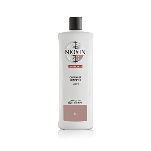 Nioxin System 3 - Shampoing chute légère des cheveux pour plus de volume - Cheveux colorés et fins 1L