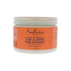 Shea Moisture Coconut and Hibiscus Curl and Shine Hair Masque for Unisex 12 oz Masque