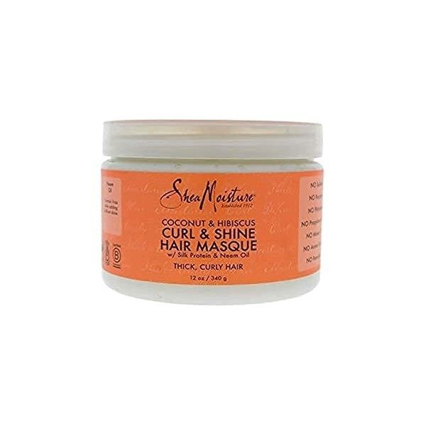 Shea Moisture Coconut and Hibiscus Curl and Shine Hair Masque for Unisex 12 oz Masque