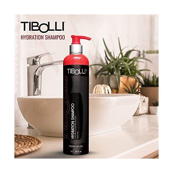 Tibolli Hydrating Moisturizing Hair Shampoo 33.8 fl oz Infused For Frizzy Dehydrated Dry Damage Color Treated Curly Thinning 