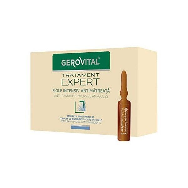 Gerovital Tratament Expert, Ampoules Antipelliculaires Intensives, Soin capillaire antipelliculaire, 10 ampoules x 10 ml