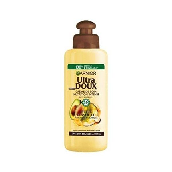 Garnier Ultra Doux À lHuile dAvocat et Beurre de Karité - Crème de soin sans rinçage Cheveux buclés à frisés 200 ml