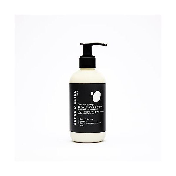 SERGE DESTEL PARIS Crème de Coiffage Cheveux Secs et Frisés 200ml Soin Leave-in Nourrissant et Disciplinant les Boucles Appo