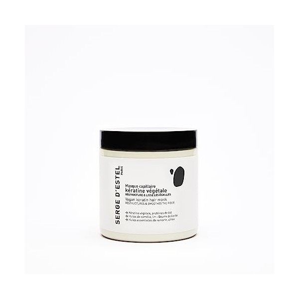 SERGE DESTEL PARIS Masque Kératine Cheveux Lissés 250g Aide a Prolonger Le Lissage Brésilien Répare et Restructure La Fibre 