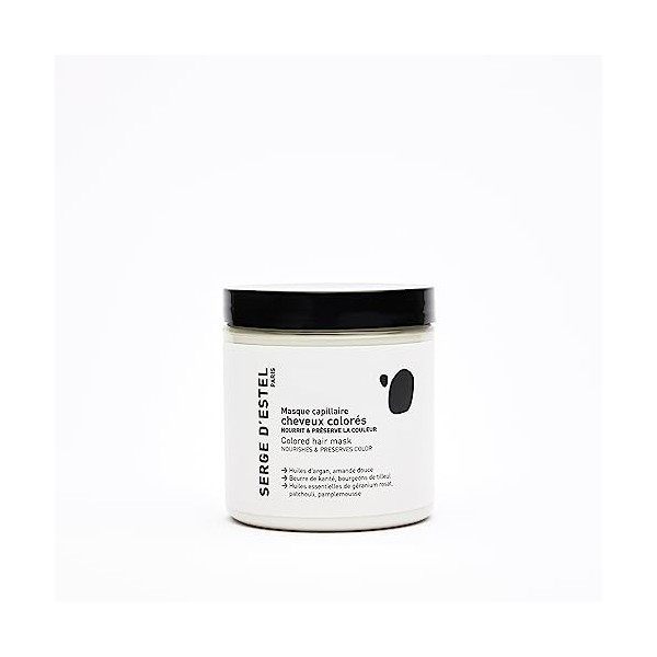 SERGE DESTEL PARIS Masque Cheveux Colorés 250g Nourrit Répare et Adoucit les Cheveux Abimés par les Colorations Formule Vega