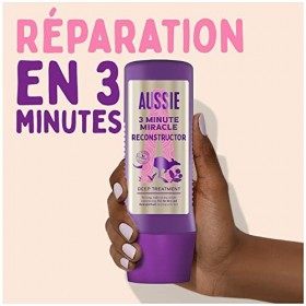 Aussie 3 Minute Miracle Reconstructor Soin Intensif Nourrissant Végan Pour Cheveux Secs Et Abîmés À l’Huile De Noix De Macada