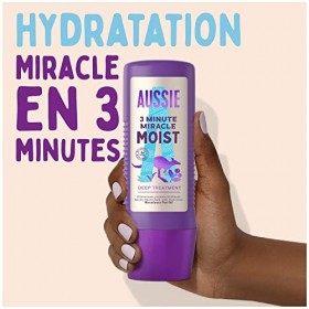 Aussie 3 Minute Miracle Moisture Soin Intensif Végan Pour Cheveux Secs Et Abîmés À l’Huile De Noix De Macadamia Australienne,
