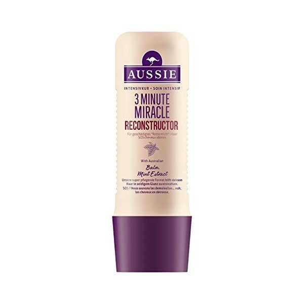 Aussie 3 Minute Miracle Reconstructor Soin Intensif pour Cheveux Abîmés 250 ml