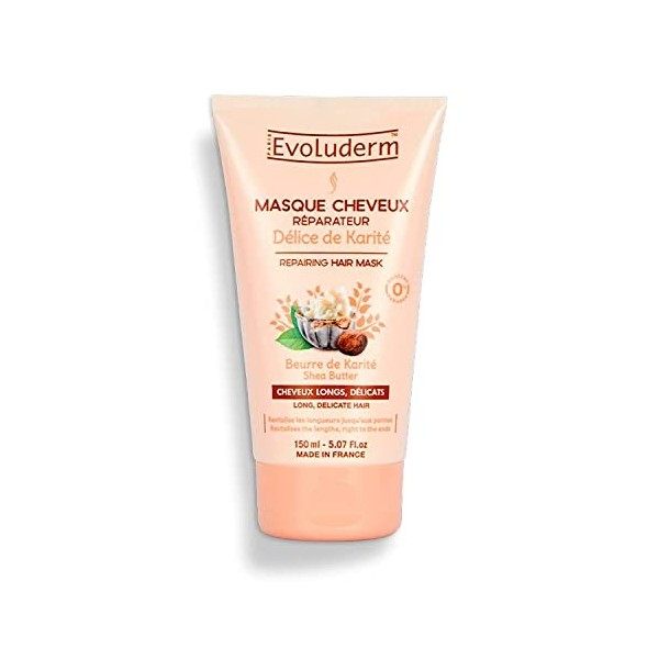 EVOLUDERM - Masque Cheveux Réparateur Délice de Karité - 150 ml - Fabrication Française