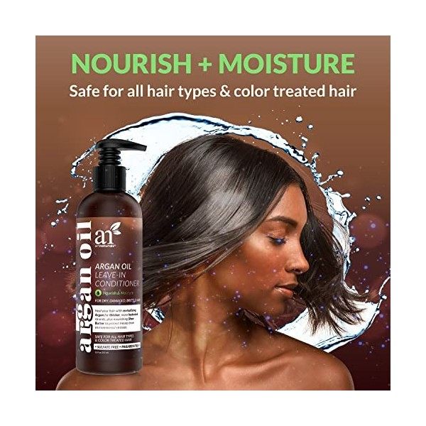 Art Naturals L’Huile d’argan Laisser en revitalisant - 2 Oz liq / 354ml -Cheveux crème Aloe Vera et Vitamine E