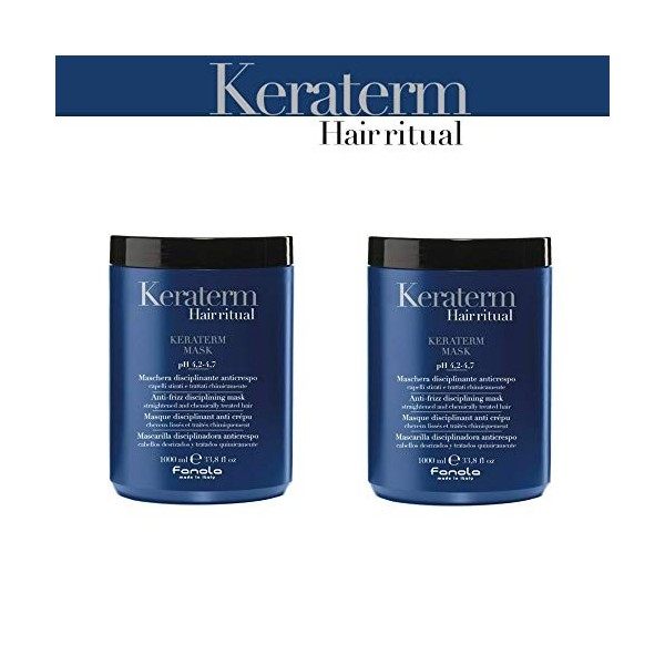 Keraterm Lot de 2 masques lissants anti-frisottis 1000 ml