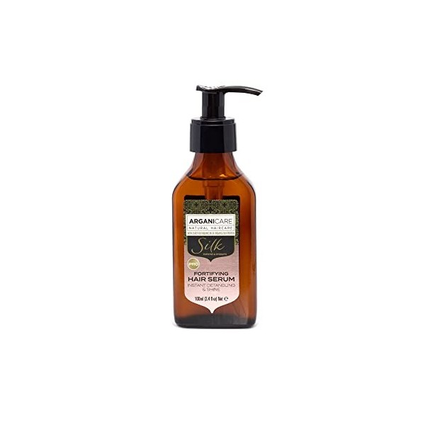 Arganicare Sérum Capillaire à la protéine de soie –Démêle & augmente la brillance et Lutte contre la casse du cheveu.100ml