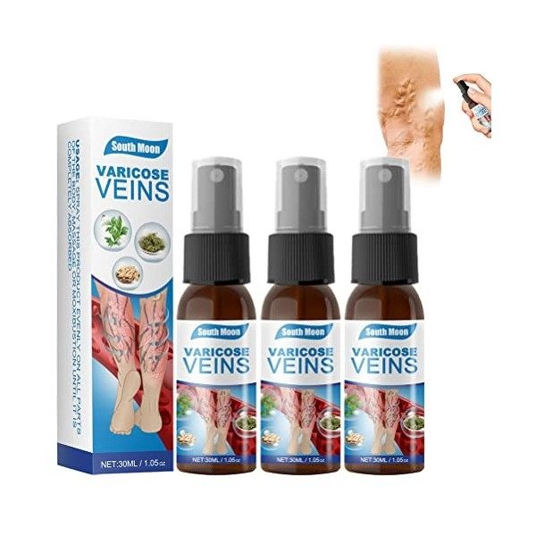 spier Veinhealing Varicose Veins Lot de 1/3 flacons de spray de traitement pour herbes aromatiques naturelles pour éliminer l