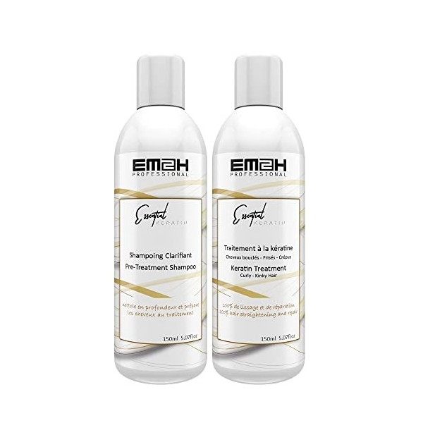 Essential Keratin - Kit Lissage - 2 x 150 ml - Cheveux Abîmés - Sans Formol