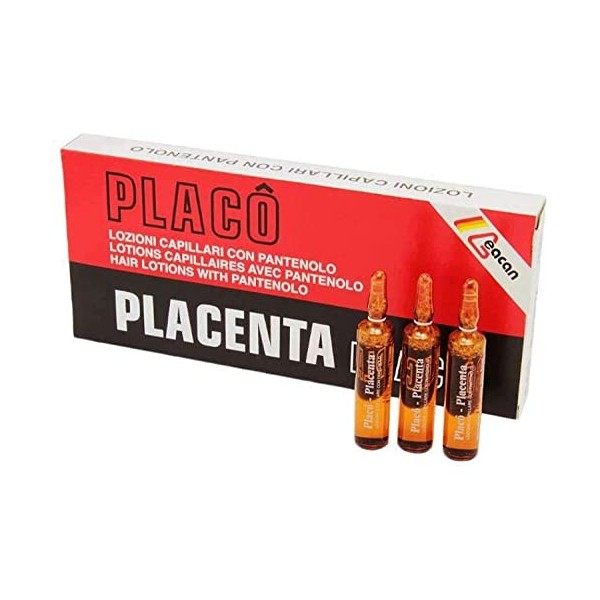 Placenta Placo pour la perte de cheveux pour un traitement intensif 24 fioles de 10,4 ml chacune 