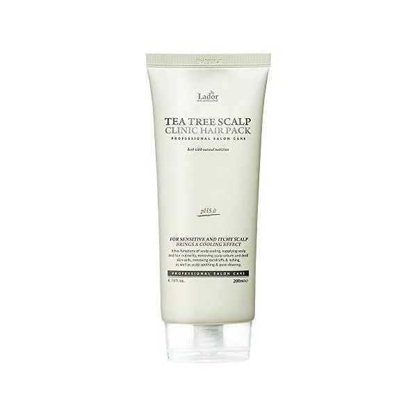 LADOR Tea Tree Scalp Clinic Hair Pack Treatment 200 ml - Refroidissement Rafraîchissant Arbre Thé Vert Masque Traitement Cap