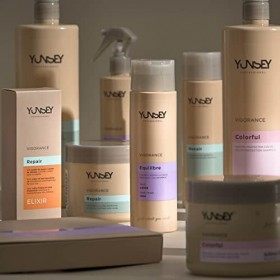 Spray Bi-Phase à la Kératine 24 K 500 Ml - soin sans rinçage - pour cheveux secs et abîmés - Yunsey Professional - produits p