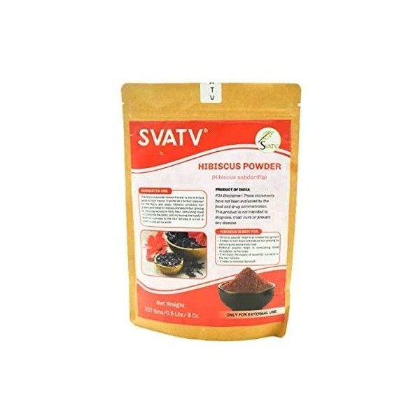 SVATV Hibiscus Powder | Sabdariffa | Rosa Sinensis | Natural Powder for Hair & Skin | Prevent hair Problem & Minimizes Skin P