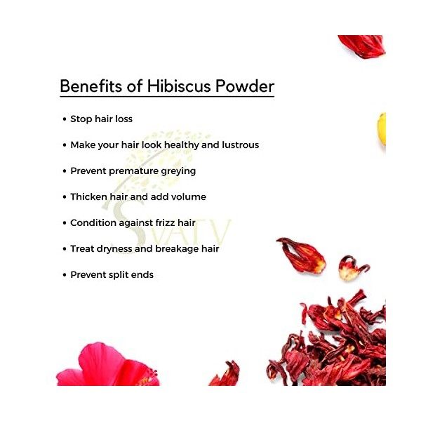 SVATV Hibiscus Powder | Sabdariffa | Rosa Sinensis | Natural Powder for Hair & Skin | Prevent hair Problem & Minimizes Skin P