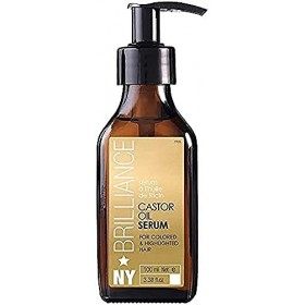 Brilliance New York Sérum à l’Huile de Ricin et d’Argan et Camomille - Sans Rincage - Hydrate, Nourrit, Fait Briller - Sans S