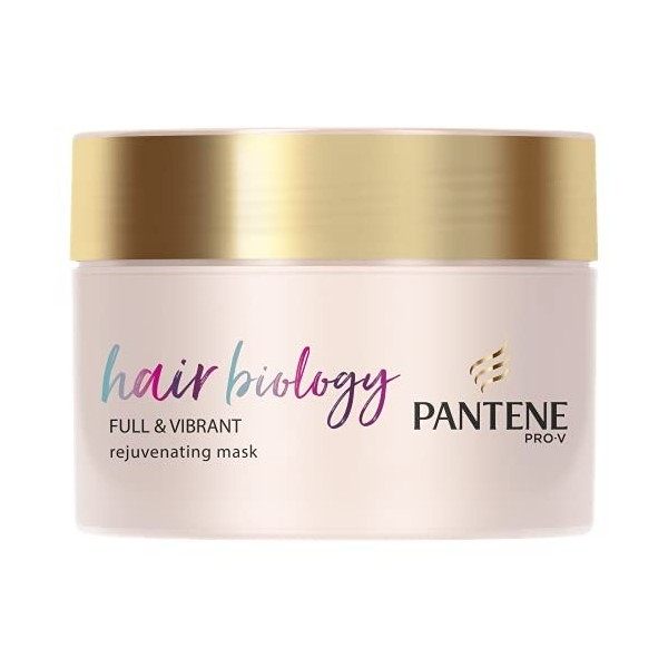 Pantene Hair Biology Masque capillaire complet et vibrant avec fleur de lotus, oméga 9 pour cheveux fins, clairsemés et color