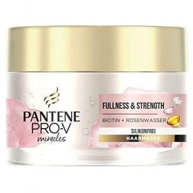 Pantene Pro-V Miracles Fullness & Strength Masque capillaire sans silicone, avec biotine et eau de rose, 160&nbsp;ml, pour le trai