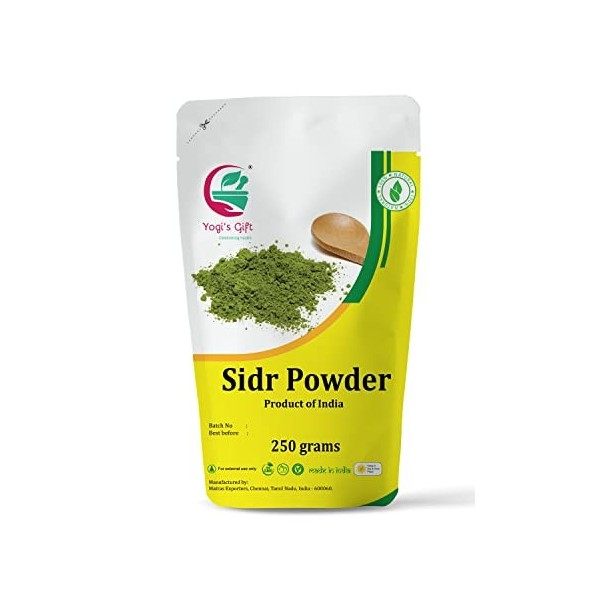 Sidr Poudre 250 grammes | Nettoyant et revitalisant pour cheveux aux herbes naturelles | Rajeunit les follicules pileux | Apa