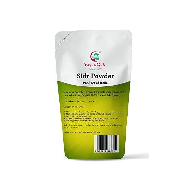 Sidr Poudre 250 grammes | Nettoyant et revitalisant pour cheveux aux herbes naturelles | Rajeunit les follicules pileux | Apa