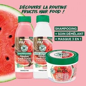 Hair Food Fructis Hair Food Coffret Routine à la Pastèque pour cheveux secs - 96 pour cent dingrédients dorigine naturelle,