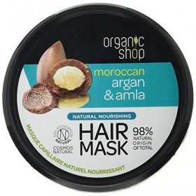 Organic Shop Masque Capillaire Nourrissant, Blanc, Argan & Amla, 250 ml