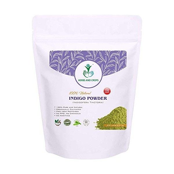 Herbs And Crops Poudre dindigo 100 % pure et naturelle - Pour cheveux 227 g 