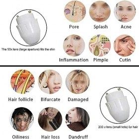 YEMELI DéTecteur De Follicule Pileux du Cuir Chevelu,Analyseur DHumidité DHuile De Peau De La Peau du Follicule Pileux,Util