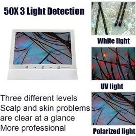 Détecteur De Cuir Chevelu, 11 Pouces HD LCD Multifonctionnel Follicule Pileux Analyseur De Peau, Testeur Dhumidité De lhuil