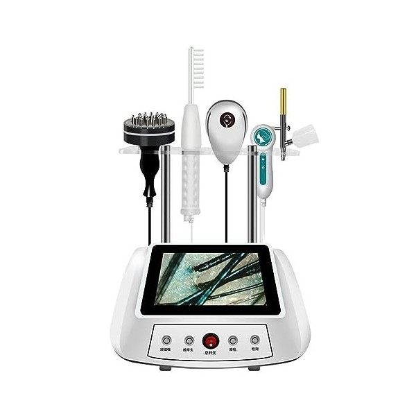MRTKJ Machine Danalyse De Follicule Pileux, 5 Outils De Diagnostic des Cheveux, avec Fonction De Massage, Système De Diagnos