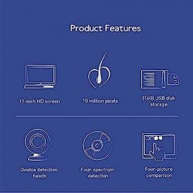 MObyat Détecteur De Cuir Chevelu Et De Poils De Peau, Écran LCD HD De 11 Pouces, Analyseur Dhumidité De lhuile De La Peau d