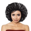 Bonnet Satin Nuit, XOPOZON Chapeaux de Sommeil, Extensible Large Bande pour Femmes Filles Protection des Cheveux Longs Noir 