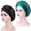 2 Pieces Bonnet Soie Cheveux Nuit, Bonnet en Satin pour Femme, Bonnet en Satin à Bande Élastique Douce, Bonnet de Nuit en Soi