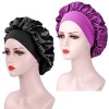 2 Pieces Bonnet Soie Cheveux Nuit, Bonnet en Satin pour Femme, Bonnet en Satin à Bande Élastique Douce, Bonnet de Nuit en Soi