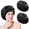 2 Pièces Bonnet Satin Cheveux Nuit, Bonnet de Soie Cheveux Nuit, Bonnet de Nuit en Satin, Bonnet en Satin pour Cheveux Nuit, 