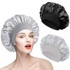 2 Pièces Bonnet Satin Cheveux Nuit, Bonnet de Soie Cheveux Nuit, Bonnet de Nuit en Satin, Bonnet en Satin pour Cheveux Nuit, 