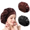 2 Pièces Bonnet Satin Cheveux Nuit, Bonnet de Soie Cheveux Nuit, Bonnet de Nuit en Satin, Bonnet en Satin pour Cheveux Nuit, 